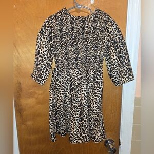 NWT Les Coyotes De Paris Stylish Leopard Print Dress